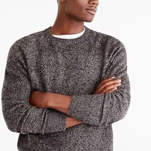 J.Crew Rugged merino wool-blend marled sweater Black Size M